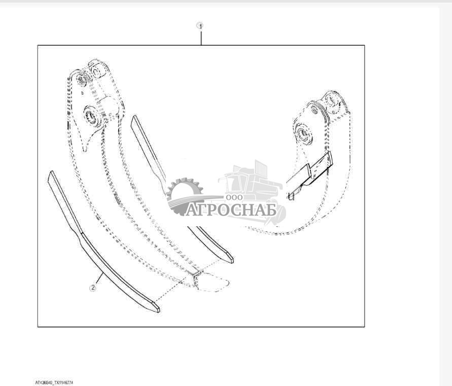 Комплект износных пластин, челюсти 12,5 кв. фута (125 дюймов) 